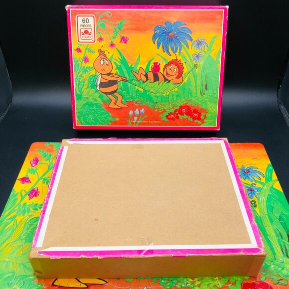 Vintage 70s Maya The Bee Jigsaw Puzzle: 60 pcs COMPLETE, GenX Cartoon Character - Picture 13 of 15